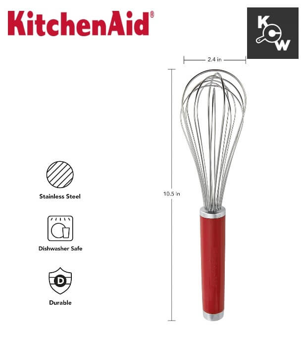 ตระกร้อตีไข่สแตนเลส KitchenAid KX060BKSDI สีแดง